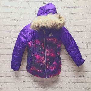 Ulta Warm Girls Coat Size 6X with Removable Fur Trim